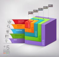 Modern 3d box staircase diagram business