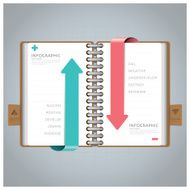 Business Infographic With Ring Notebook Arrow Bookmark Diagram N2