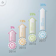 Colorful Arrows With Gears Chart Infographic Design