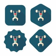 weightlifting flat icon with long shadow eps10 N20