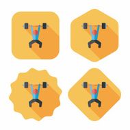 weightlifting flat icon with long shadow eps10 N21