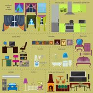 House remodeling infographic Set interior elements N13