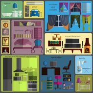 House remodeling infographic Set flat interior elements N2