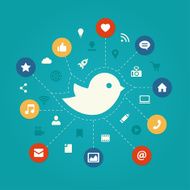 Set of modern flat design social media compositions N2