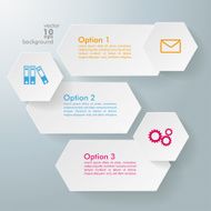 Infographic 3 Options Long Hexagons