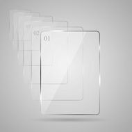 Glass plate on gray background