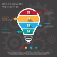 Step design of four part light bulb infographic element Vector N3