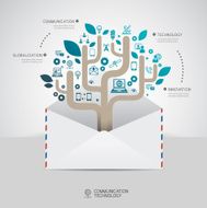 Vector Communication &amp; Technology infographic concept design N2