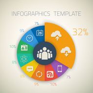 Web Infographic Timeline Pie Template Layout With Vector Icons N11