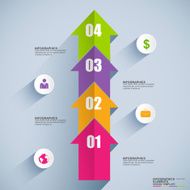 Flat arrows with data infographics template