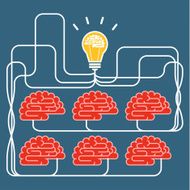 Brain and bulb light Concept of Idea N2