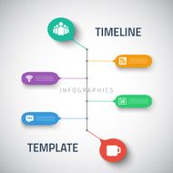 Web Infographic Timeline Template Layout With Vector Icons coul N12