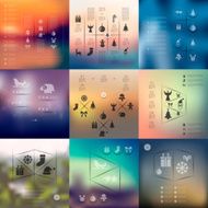 Christmas infographic with unfocused background N176