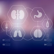 medicine infographic with unfocused background N49