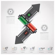 Business And Financial Infographic With Shutter Arrow Film Diagram Concept