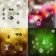 Christmas infographic with unfocused background N177