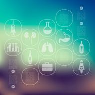 medicine infographic with unfocused background N50
