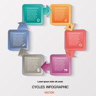 Infographic cyclic business process or workflow