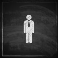 vintage illustration with businessman or manager symbol on blackboard background N2
