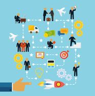 Stock business start infographics with humans N2