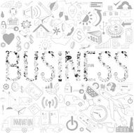Decorative elements of the word business Business doodles Typography N2