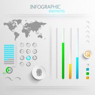 vector set of abstract 3d paper infographic elements for print N19