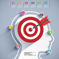 Infographics target brain vector design template