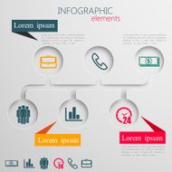 vector set of abstract 3d paper infographic elements for print N20