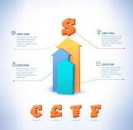 3d step up arrow staircase diagram business N5