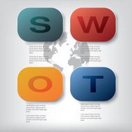 SWOT analysis template with space for text and data presentation