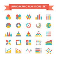 Vector Icons Set of Infographic Illustration in Flat Design Style