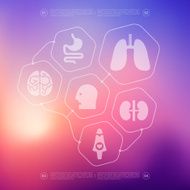 medicine infographic with unfocused background N54