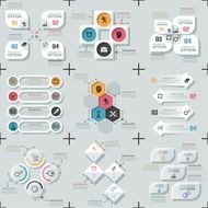 Set Of 9 Flat Minimal Infographics N15