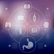 medicine infographic with unfocused background N56