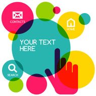 Colorful flat touch interface background template Vector illustration