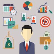Flat business and finance concepts Vector illustration