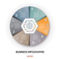 Diagram cyclic process business infographic 6 positions