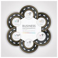 Road And Street Business Infographic With Weaving Circle Diagram Step N2