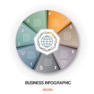 Diagram cyclic process business infographic 7 positions