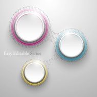 Three circle options steps infographic