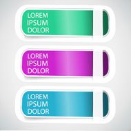 Multicolored Vector Tab Banner Elements