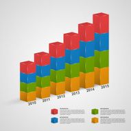 3D financial bar graph infographic or timeline