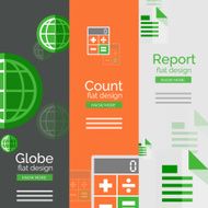Set of flat design universal business concepts N2