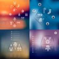Christmas infographic with unfocused background N178