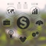 business infographic with unfocused background N197
