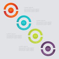 Vector colorful text box with steps trendy colors N2