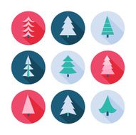 Set of Christmas trees icons