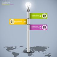 Abstract 3d signpost infographics design template N2