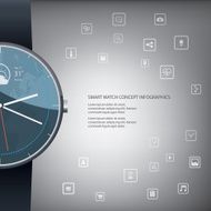 Smart watch concept infographics with round shape and icons for