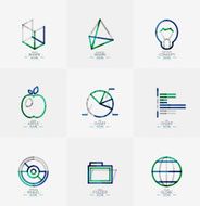 Minimal thin line design web icon set N28